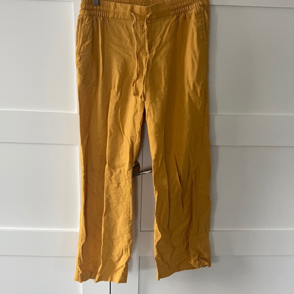 Old Navy Mustard Yellow Drawstring Pant Trouser